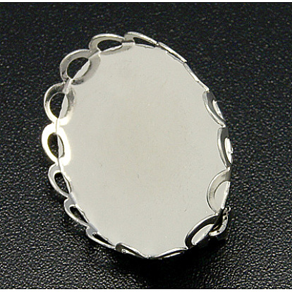 Фурнитура латунная для броши, овальные, лоток : 25x18 мм, 26x19x9 мм, штифты : 0.7 мм