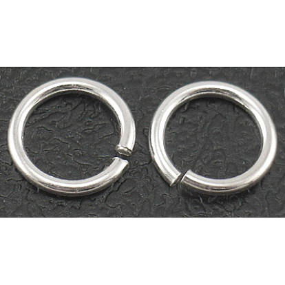 925 anneaux de saut ouverts en argent sterling, anneaux ronds, 8x0.8mm, trou: 6.5 mm environ850 pcs / 100 g