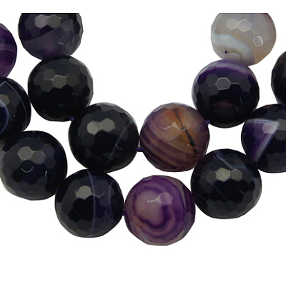 Natural Agate Beads, Dyed, Dyed, Faceted Round