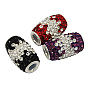 Austrian Crystal European Beads, Large Hole Beads, with 925 Sterling Silver Double Cores, Column, 12x20mm, Hole: 4.5mm