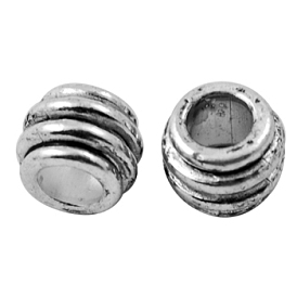 European Silver Beads, Barrel, Lead Free & Cadmium Free