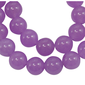 Нефрита нитей бисера, натурального белого нефрита, окрашенные, круглые, 12 мм, отверстие : 1 мм, около 33 шт / нитка, 15.5 дюйм