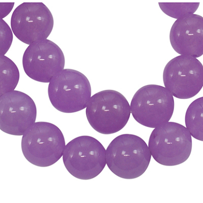 Нефрита нитей бисера, натурального белого нефрита, окрашенные, круглые, 12 мм, отверстие : 1 мм, около 33 шт / нитка, 15.5 дюйм