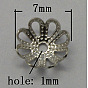 Brass Bead Caps, 7mm, Hole: 1mm