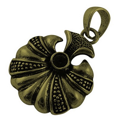 Tibetischer stil Aluminium Anhänger & Charms, Bleifrei und cadmium frei, Blume