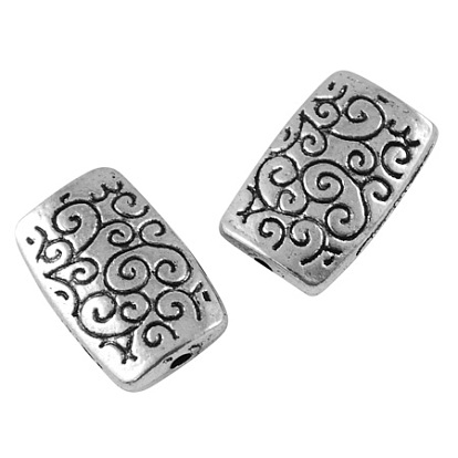 Tibetan Style Alloy Beads, Lead Free & Cadmium Free, Rectangle