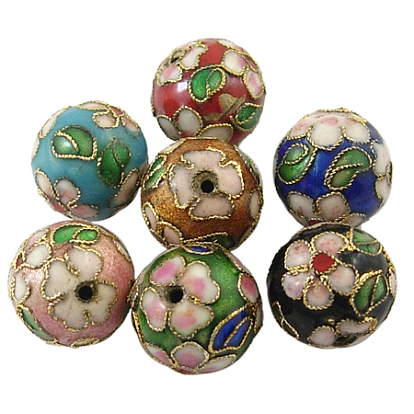 Handmade Cloisonne Beads, Filigree Round
