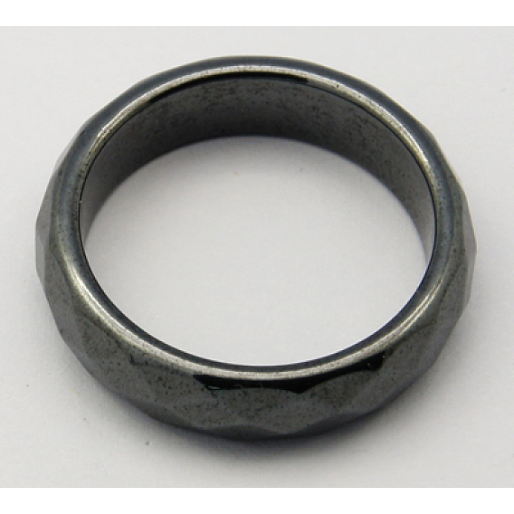 Unmagnetische synthetischen Hämatit Breitbandringe, facettiert, 20 mm