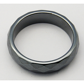 Немагнитный синтетический гематит кольцо, граненые, 21 мм