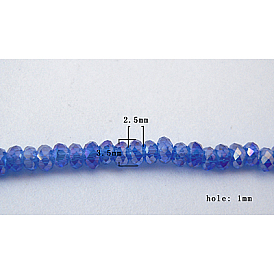 Гальванизируйте стекла прядь, с покрытием AB цвета, граненые, рондель