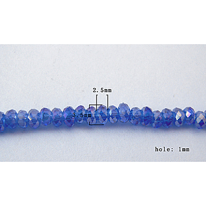 Гальванизируйте стекла прядь, с покрытием AB цвета, граненые, рондель