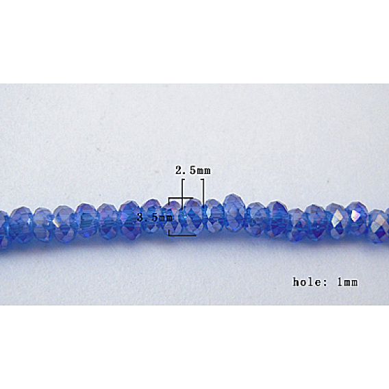 Гальванизируйте стекла прядь, с покрытием AB цвета, граненые, рондель