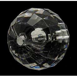 Transparent Acrylic Beads, Faceted Round