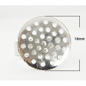 Brass Sieve Ring Base Findings, Adjustable, 18mm, Inner Diameter: 17mm