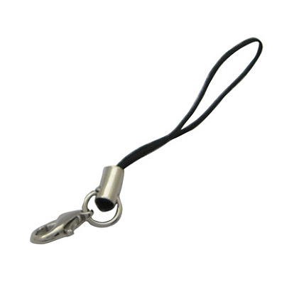 Ремни для мобильного телефона с петлей для шнура, с латунными карабин-лобстерами , длина: 60 mm, отверстие : 3.5 мм