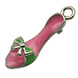 Messing Emaille-Anhänger, Schuhe mit hohen Absätzen, 7x23x7 mm, Bohrung: 2 mm