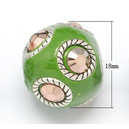 Handmade Indonesia Beads, with Aluminum Core, Round, 18x16mm, Hole: 3mm