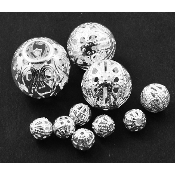 Iron Filigree Beads, 6~16x6~16mm, Hole: 1~6mm