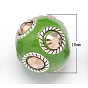 Handmade Indonesia Beads, with Aluminum Core, Round, 18x16mm, Hole: 3mm