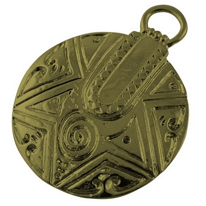 Tibetischer stil Aluminium Anhänger & Charms, Bleifrei und cadmium frei, Flachrund