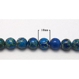 Natural Imperial Jasper Beads Strands, Dyed & Heated, Round, 10mm, Hole: 1mm, 16 inch.