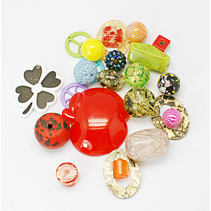 Resin Beads, Mixed Shape, 9~50mm