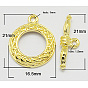 Brass Toggle Clasps, Donut, 21x16.5mm, 21mm, Hole: 1~1.5mm