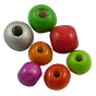Natural Wooden Beads, Round, Dyed