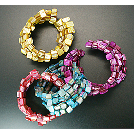 Обертки браслеты, с стеклянные бусы, стальной браслет провод памяти и распорными брусьями, 55 мм