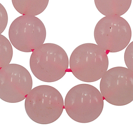 Шарика Gemstone нитей, розовый кварц, окрашенные, круглые, розовые