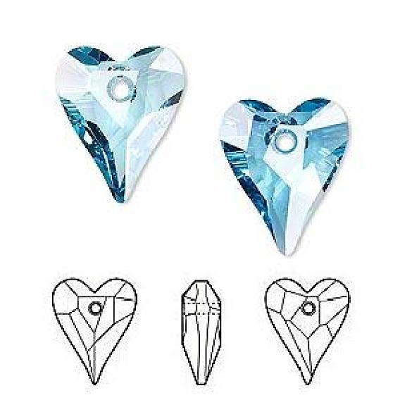 Austrian Crystal Pendants, Heart, 6240, 17x14mm