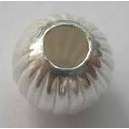 925 Sterling Silver Corrugated Spacer Beads, Round, 5mm, Hole: 2.2mm, about 512pcs/100g