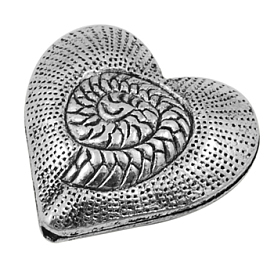 Abalorios de aleación de estilo tibetano, sin plomo y el cadmio, corazón, 30x31x11 mm, agujero: 2 mm