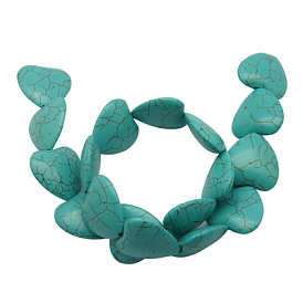 Synthetic Howlite Beads, Dyed, Heart, 17x18x8mm, Hole: 1mm, about 350pcs/kg