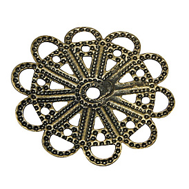 Brass Vintage Filigree Findings, Flower, 22x1mm