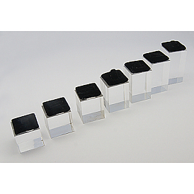 Ring Display, Acrylic, with Wool Cover, Cuboid, 30x30x30~60mm