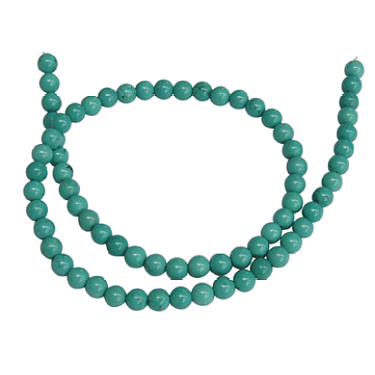 Бусины из природных Говлит, окрашенные, круглые, 6 мм, отверстие : 1.2 мм