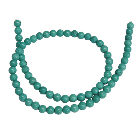 Бусины из природных Говлит, окрашенные, круглые, 6 мм, отверстие : 1.2 мм