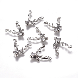 Messing micro pave klare zirkonia anhänger, Cadmiumfrei und Nickel frei und Bleifrei, Hirsch