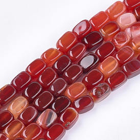 Natural Agate Beads Strands, Cuboid