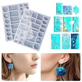 Pendant Silicone Molds, Resin Casting Molds, for UV Resin & Epoxy Resin Jewelry Making, Mixed Shapes