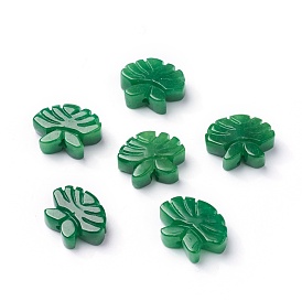 Perles naturelles de jade du Myanmar / jade birmane, teint, lotus