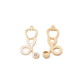 Alloy Rhinestone Pendants, with Enamel, Echometer