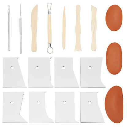 Наборы инструментов для глины, включая акриловые скребки, для поделок из глины, глиняный нож, овальные силиконовые формы своими руками, инструмент скульптуры из полимерной глины, игла из нержавеющей стали