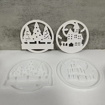 Рождественская серия кольцо тег силиконовые формы, изготовление ювелирных изделий из эпоксидной смолы, белые