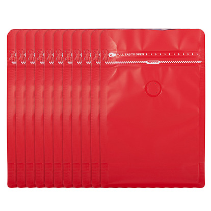 10 шт. БОПП и алюминизированные ПЭТ и ПЭ пакеты для кофе с застежкой-молнией и клапаном, мешки для хранения кофейных зерен с плоским дном, прямоугольные