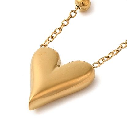 304 ожерелья с подвесками в форме сердца из нержавеющей стали для женщин