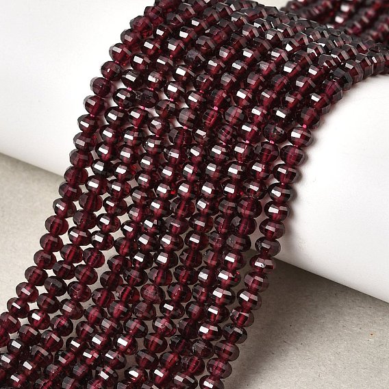 Гранат природный бисер нитей, фонарь, граненые