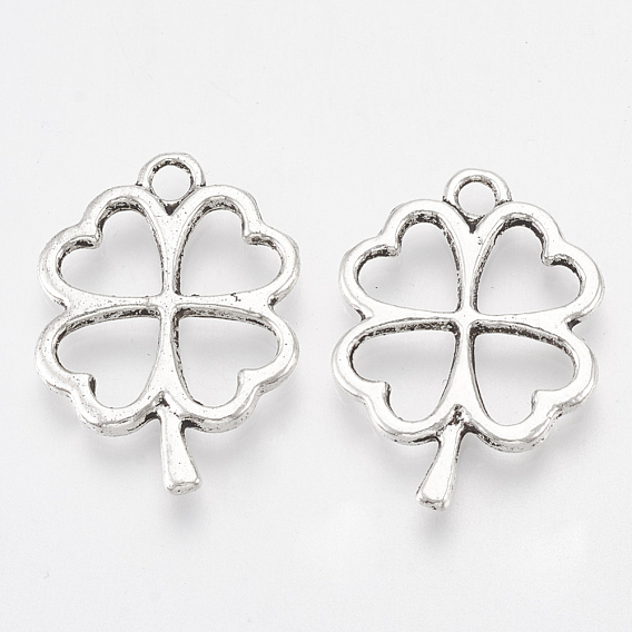 Сплавочные подвески тибетского стиля, без кадмия и без свинца, клевер