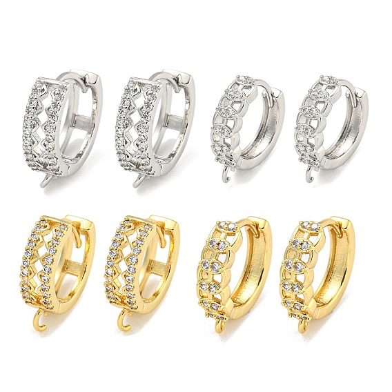 Покрытие стойки латунь микропаве фианит серьги обручи, без кадмия и без свинца, долговечный